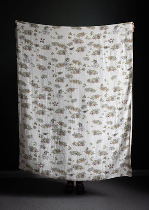 Hiding Rabbits & Foxes Muslin Blanket - Large