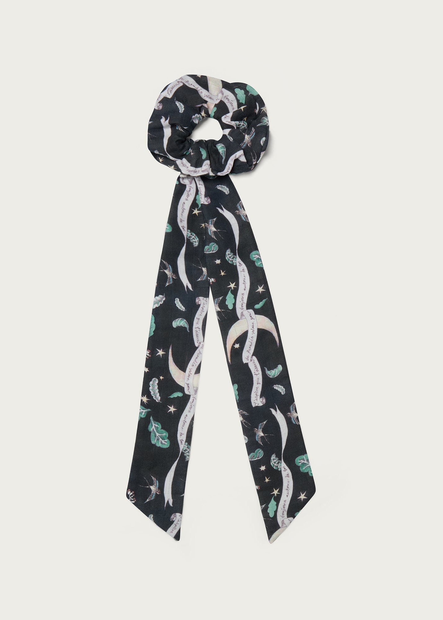 Bird of Paradise (Blue) - Ribbon Tie Scrunchie - Forivor