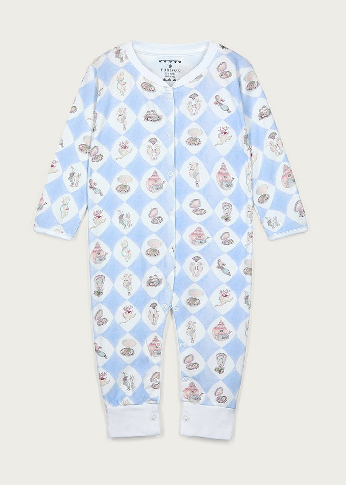 Harlequin de la Mer Organic Cotton Footless Romper - Forivor