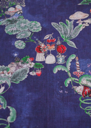 Hedgerow Cross Organic Cotton Tablecloth - Blue - Forivor