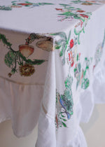 Hedgerow Cross Organic Cotton Tablecloth - White - Forivor