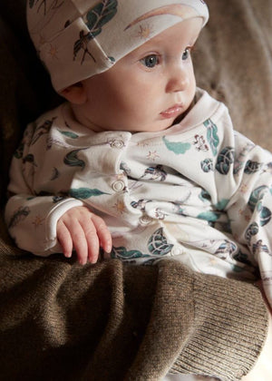 'I hope the bird of paradise flies around you always' Organic Cotton Babygrow - Forivor