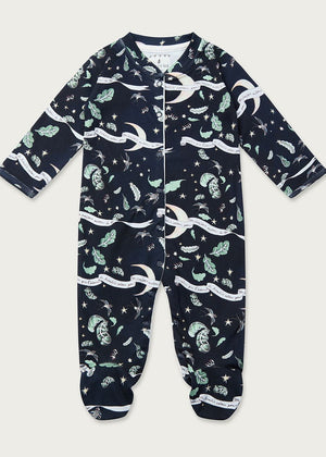 I hope the bird of paradise flies around you always Organic Cotton Babygrow - Forivor