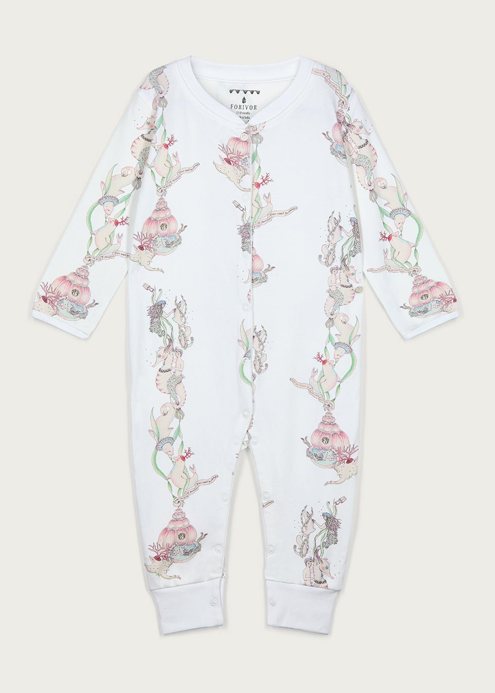 Stripey Seaweed Organic Cotton Footless Romper - Forivor