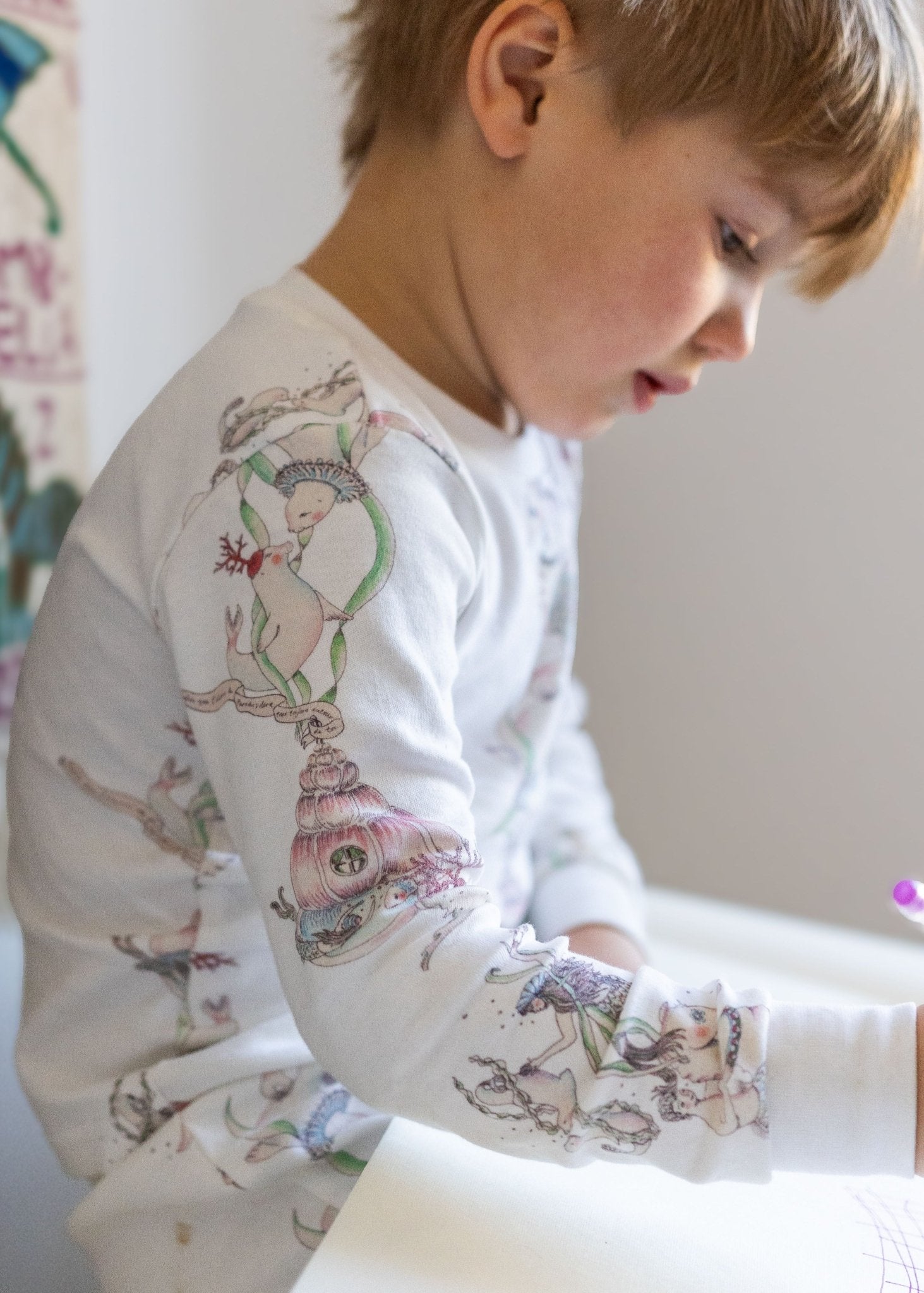 Stripey Seaweed Organic Cotton Kids Pyjama Set - Forivor