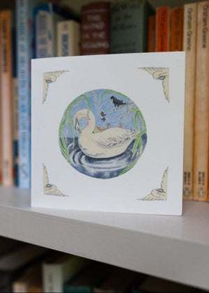 Swan Carriage - Newborn Greetings Card - Forivor
