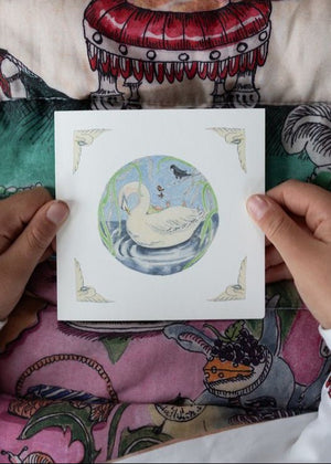 Swan Carriage - Newborn Greetings Card - Forivor