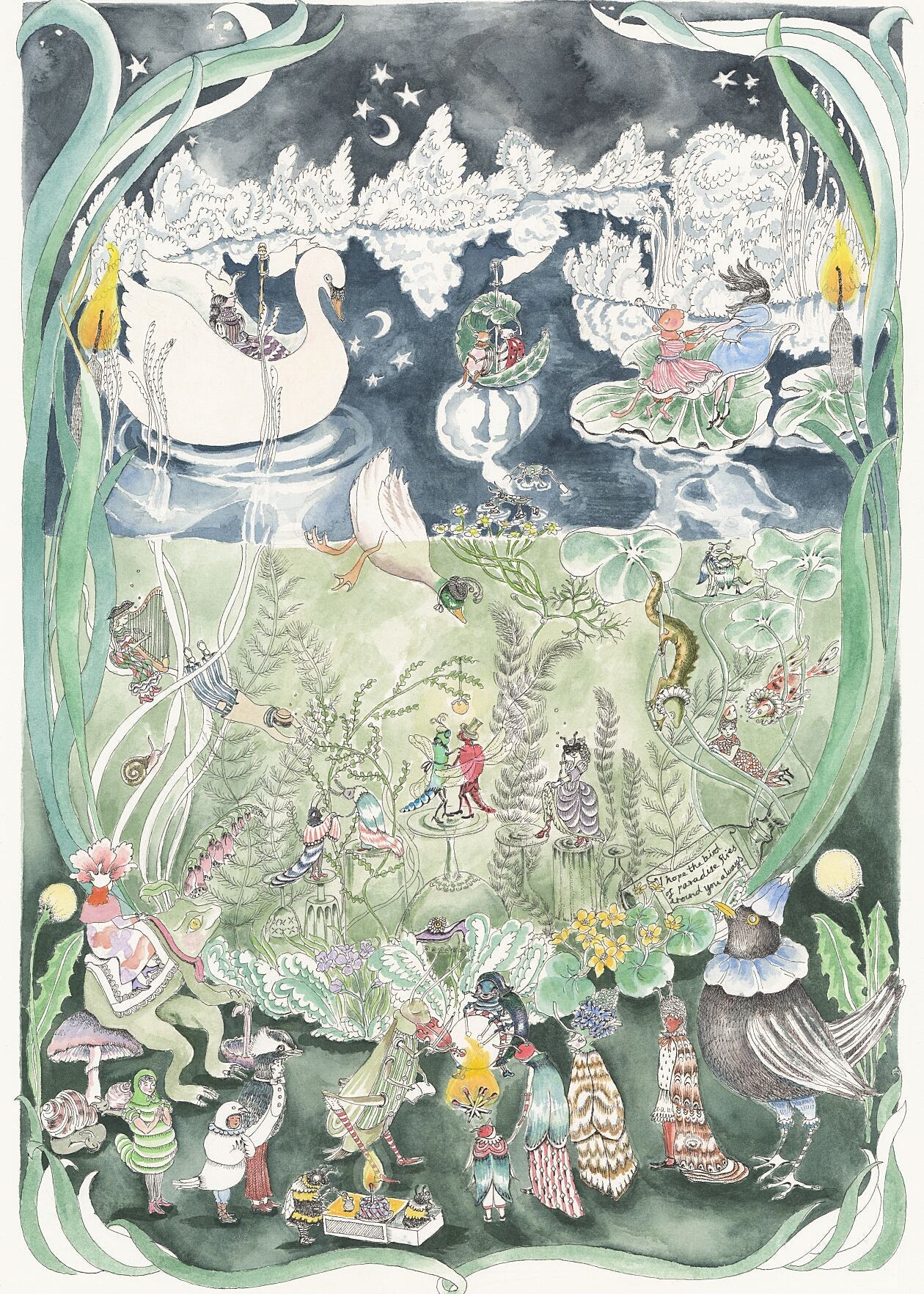 The Pond Dance Nighttime - Fine Art Print - Forivor