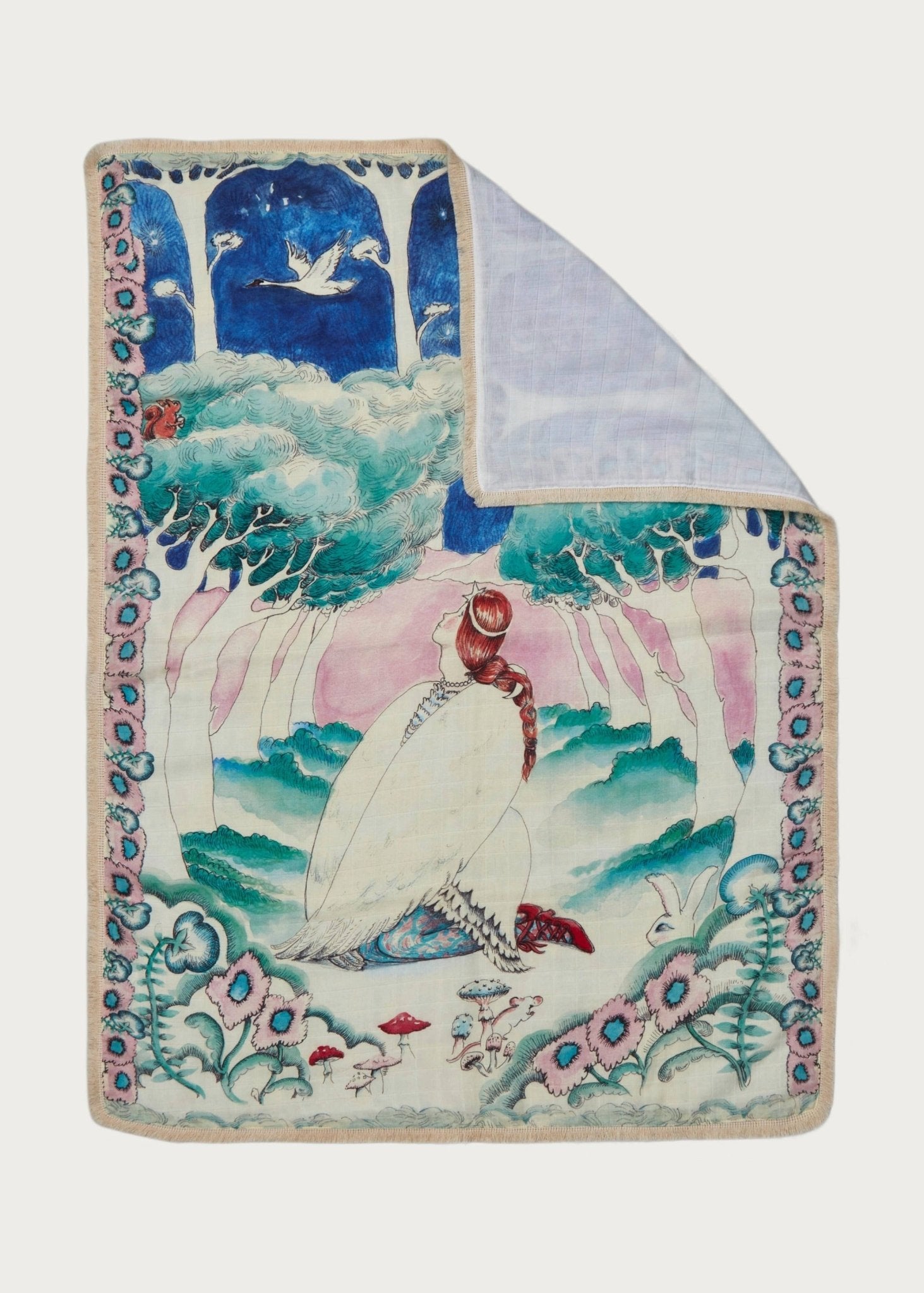'Wild Swans' Baby Muslin Swaddle - Forivor