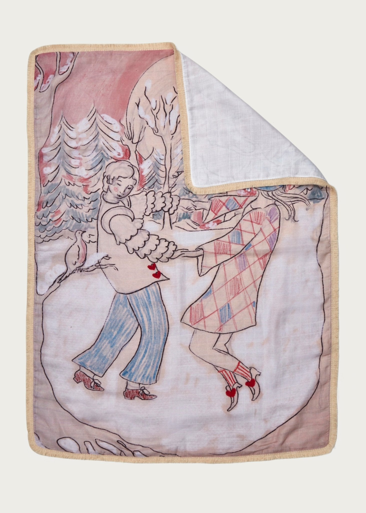 'Winter Birds' Baby Muslin Swaddle - Forivor